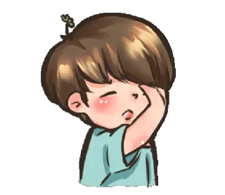 😶 Chibi, Triste, Fofo, Menino, Anime, Desenho animado whatsapp sticker
