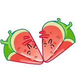 🍉 pastèque, nourriture, mignon, kawaii, fruit, sticker whatsapp sticker