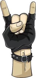 😐 Rock and Roll, Cuernos del diablo, Gesto de mano, Metal, Rock, Signo de los cuernos, Rock on telegram sticker
