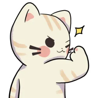 💪 cat, middle finger, sticker, cartoon, rude, gesture telegram sticker