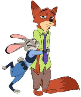 ❤️ Judy Hopps Zootopia Disney, Zootopia, Judy Hopps, Nick Wilde, animated, fox, rabbit, friendship telegram sticker