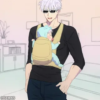 🖤 Satoru Gojo Jujutsu Kaisen Anime, Manga, Padre, Bebè, Personaggio, Gojo Satoru whatsapp sticker