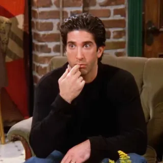 😬 Ross Geller Friends Ross Geller, Friends, Sitcom, Télévision, Personnage, drôle telegram sticker