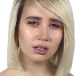😭 weinend, traurig, Frau, Tränen, verärgert, blond telegram sticker