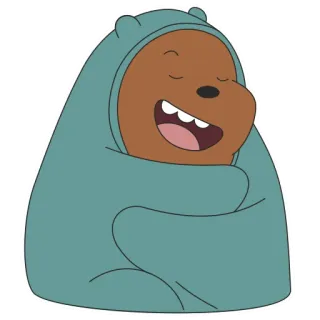 🛌 Grizz We Bare Bears orso, cartone animato, carino, grizz, We Bare Bears telegram sticker