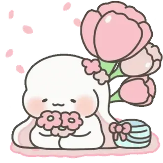⭐ 可爱, 卡通, 花, 粉色, 迷人, 礼物 telegram sticker