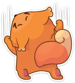 😫 동물, 만화, 주황색, 일러스트, 스티커 telegram sticker