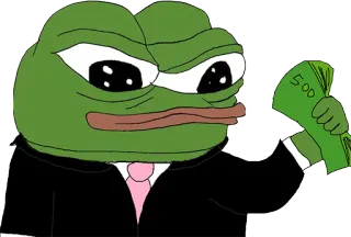 🐸 Pepe the Frog pepe, rana, dinero, rico, meme telegram sticker