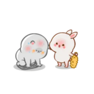 🤗 królik, słodki, zwierzę, kreskówka whatsapp sticker