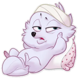 😩 naklejka, kreskówka, zwierzę, środkowy palec, obraźliwe, gest telegram sticker
