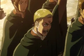 🌟 Erwin Smith Attack on Titan attack on titan, anime, mangá, Erwin Smith, militar, shingeki no kyojin telegram sticker