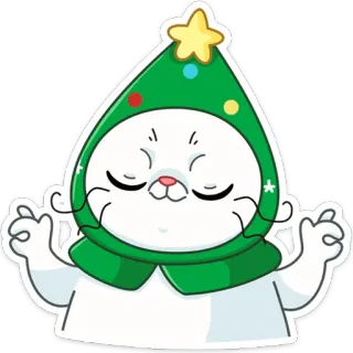 👌 кот, рождество, новый год, зима, мультфильм, праздничный telegram sticker
