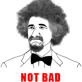 😕 NOT BAD meme, not bad, funny, internet meme, humor, expression, comedic telegram sticker