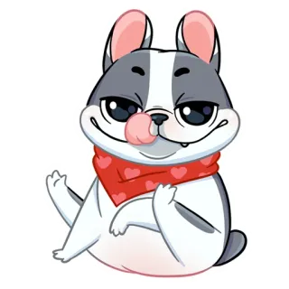 🤪 cachorro, animal, fofo, bulldog francês, animal de estimação, desenho animado, adesivo telegram sticker