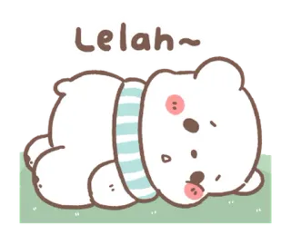 💬 Lelah~ urso, fofo, cansado, dormindo, desenho animado telegram sticker