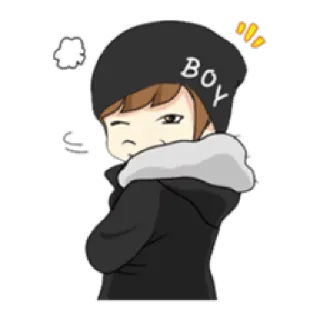 😉 BOY anak laki-laki, marah, mode, kartun whatsapp sticker