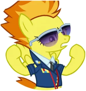 😠 Spitfire My Little Pony pony, Spitfire, glasses, cartoon, jacket, cute, animal whatsapp sticker