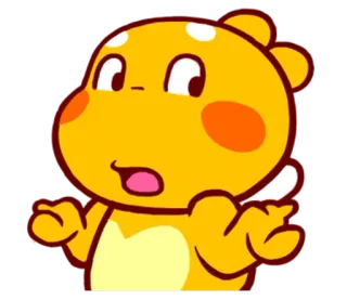 🌝 мультик, персонаж, желтый, животное, милый, выражение whatsapp sticker