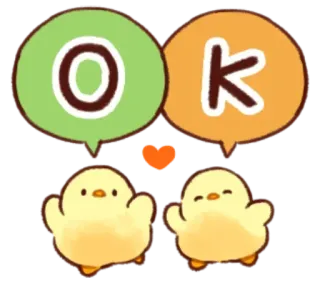 🤩 OK pollos, ok, aprobación, lindo, pájaros, amor, acuerdo whatsapp sticker