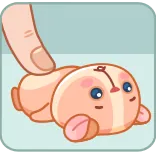 🫠 cute, kawaii, rabbit, bunny, finger, adorable, animal telegram sticker