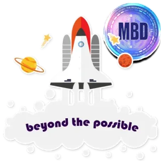 🚀 beyond the possible rocket, space, planet, stars, cloud, MBD, crypto telegram sticker
