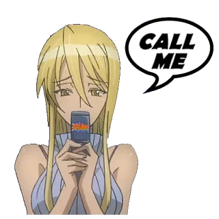 📞 CALL ME アニメ, 女の子, 電話, 電話 telegram sticker