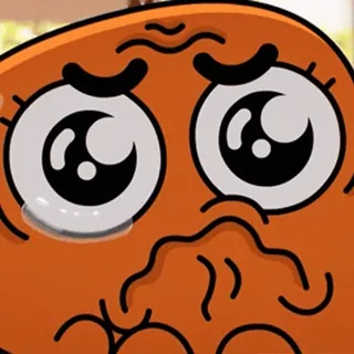 🥺 Darwin Watterson The Amazing World of Gumball Dibujo animado, Triste, Llorando, Pez, Naranja telegram sticker