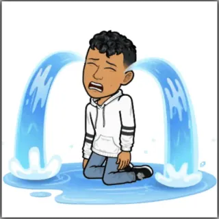 😭 ร้องไห้, เศร้า, อารมณ์, Bitmoji, อวตาร, น้ำตา, เสียใจ telegram sticker