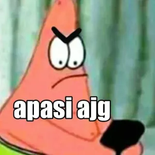 🧽 Patrick Star SpongeBob SquarePants apasi ajg Patrick Star, Spongebob, Cartoon, Meme, Wütend, Indonesisch whatsapp sticker