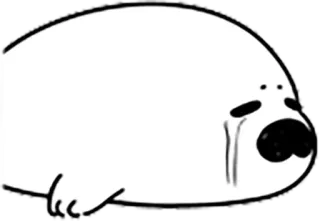😭 Siegel, niedlich, traurig, weinend, Tier, Cartoon whatsapp sticker