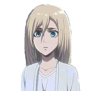 😕 Krista Lenz Attack on Titan アニメ, マンガ, 進撃の巨人, クリスタ・レンズ, カートゥーン, キャラクター telegram sticker