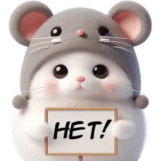 🙅‍♂ HET! แมว, สัตว์, รัสเซีย, ไม่, น่ารัก, หนู, สติกเกอร์ whatsapp sticker