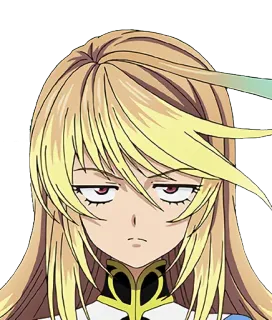😑 Anime, Manga, Personaggio, Femmina, Capelli Biondi, Espressione, Arte whatsapp sticker