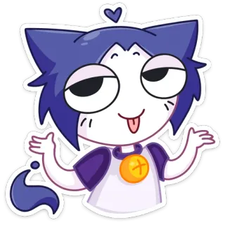 🤷‍♀️ kucing, kartun, mengantuk, imut telegram sticker