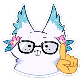 🤓 Cartoon, Dier, Bril, Schattig, Harig, Vinger telegram sticker