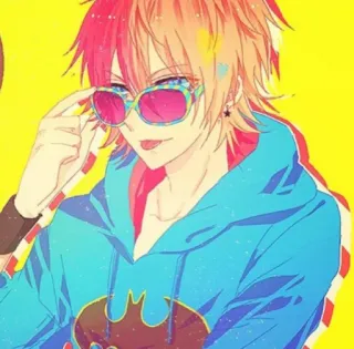 😎 anime, kartun, kacamata hitam, anak laki-laki, hoodie telegram sticker