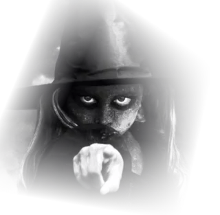 😱 witch, halloween, spooky, scary, magic, pointing, evil, creepy telegram sticker