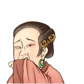 😕 piangendo, triste, arrabbiato, emozionale, donna, abiti tradizionali, viso whatsapp sticker