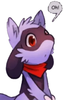 ❓ Oh! cartoon, dog, animal, cute, purple, red, exclamation telegram sticker