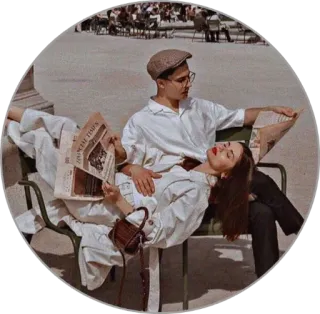 🏹 couple, lecture, actualités, vintage, romance, vie urbaine, parc, mode telegram sticker