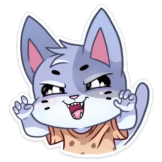 👻 kat, dier, cartoon, sticker, illustratie, schattig telegram sticker