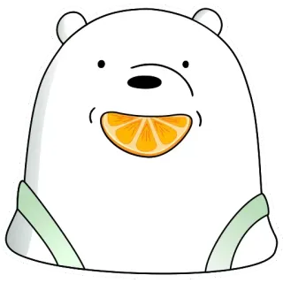 😀 Ice Bear We Bare Bears Urso polar, We Bare Bears, Desenho animado, Urso, Fofo, Fatia de laranja telegram sticker