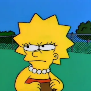 😑 Lisa Simpson The Simpsons 만화, 리사 심슨, 심슨 가족, 애니메이션, 화난, 표정 telegram sticker
