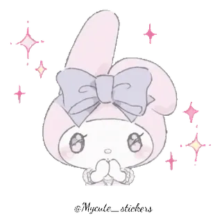 🐰 My Melody My Melody, Sanrio, lindo, kawaii, conejo, rosa, brillo telegram sticker