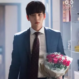 💐 www.sbs.co.kr man, suit, flowers, bouquet, actor, korean telegram sticker