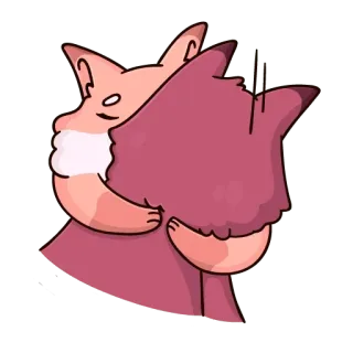 ❤️ abbraccio, amicizia, affetto, cartone animato, carino, animali telegram sticker