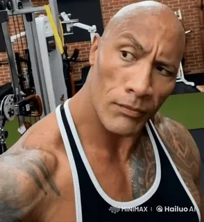 🤩 Dwayne Johnson ator, músculo, fitness, The Rock, academia whatsapp sticker