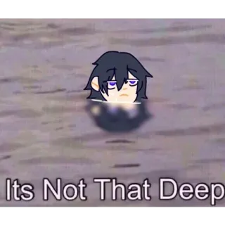 🌊 Its Not That Deep Meme, Air, Mengambang, Kartun, Ekspresi telegram sticker