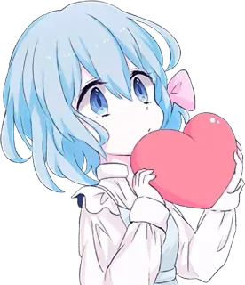 ❤ Anime, Mädchen, Herz, Süß, Chibi, Kawaii whatsapp sticker