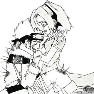 😨 Naruto Uzumaki Naruto anime, manga, character, sad, crying, hug telegram sticker